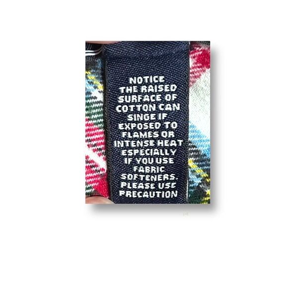 Lands' End 14P Plaid Flannel Shirt Multicolor Cotton Button Up Long Sleeve Cozy - Picture 5 of 8